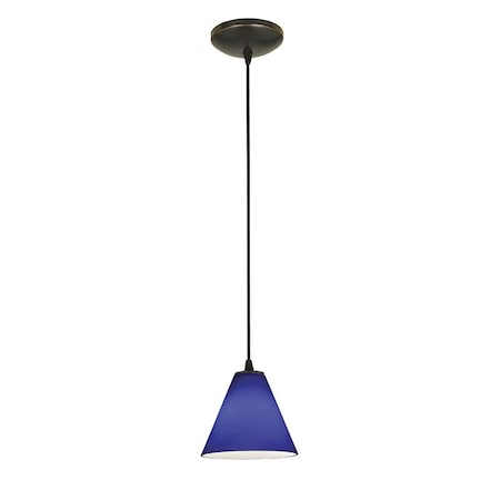 Access Lighting Martini, LED Pendant, Oil Rubbed Bronze Finish, Cobalt Glass 28004-3C-ORB/COB